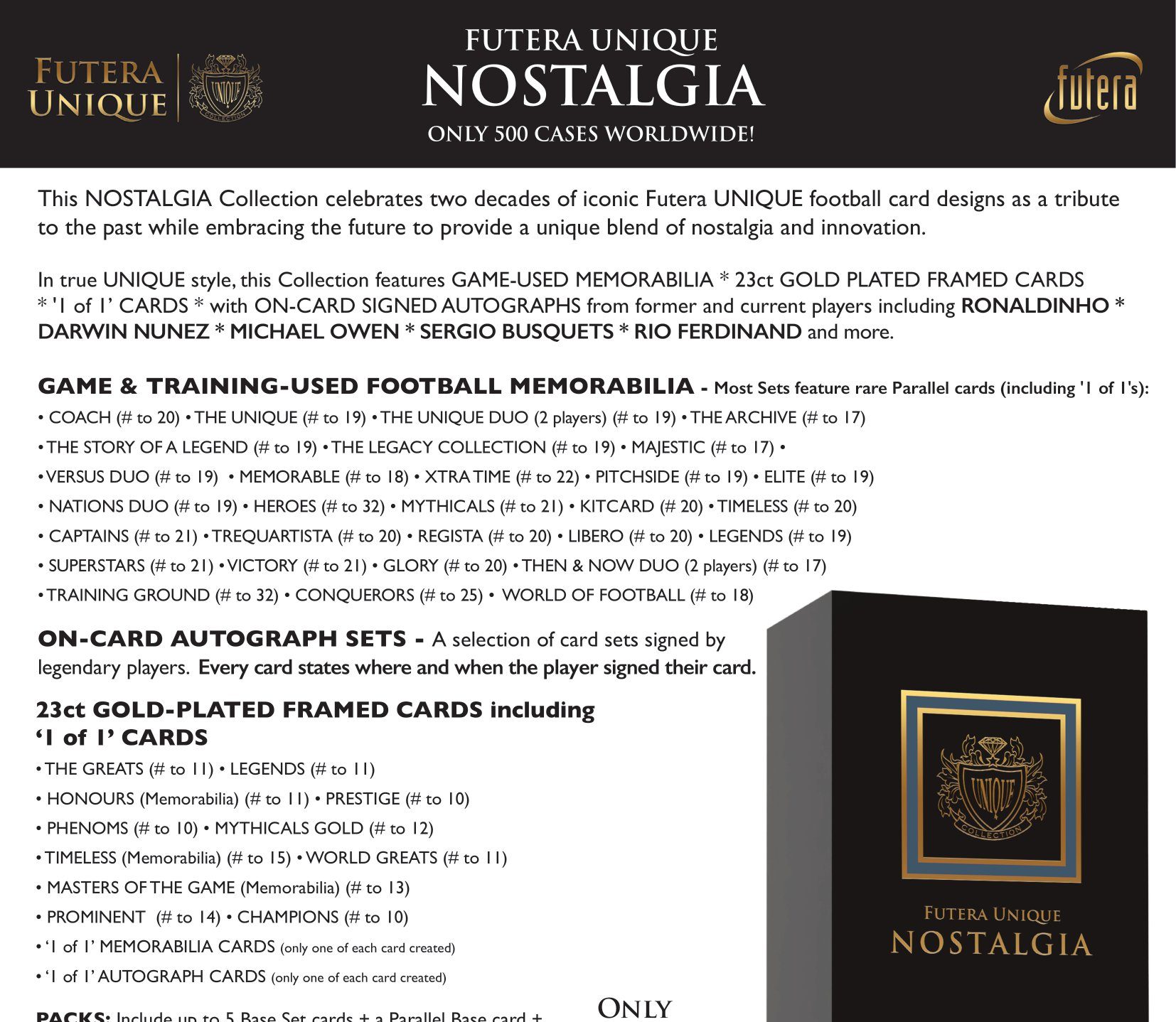 FUTERA UNIQUE NOSTALGIA FOOTBALL HOBBY Trading Card Journal
