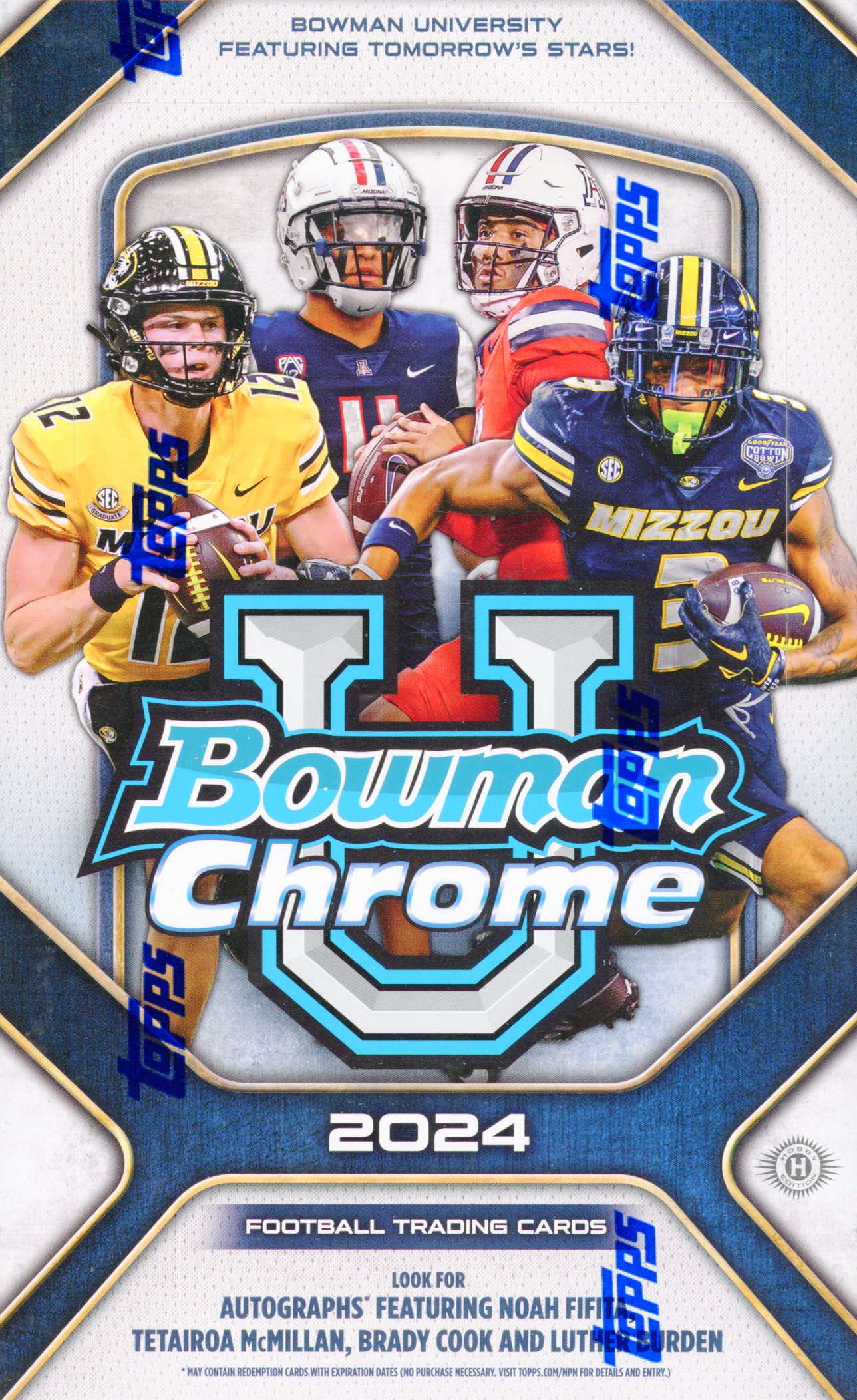 🏈 2024 TOPPS BOWMAN UNIVERSITY CHROME FOOTBALL HOBBY【製品