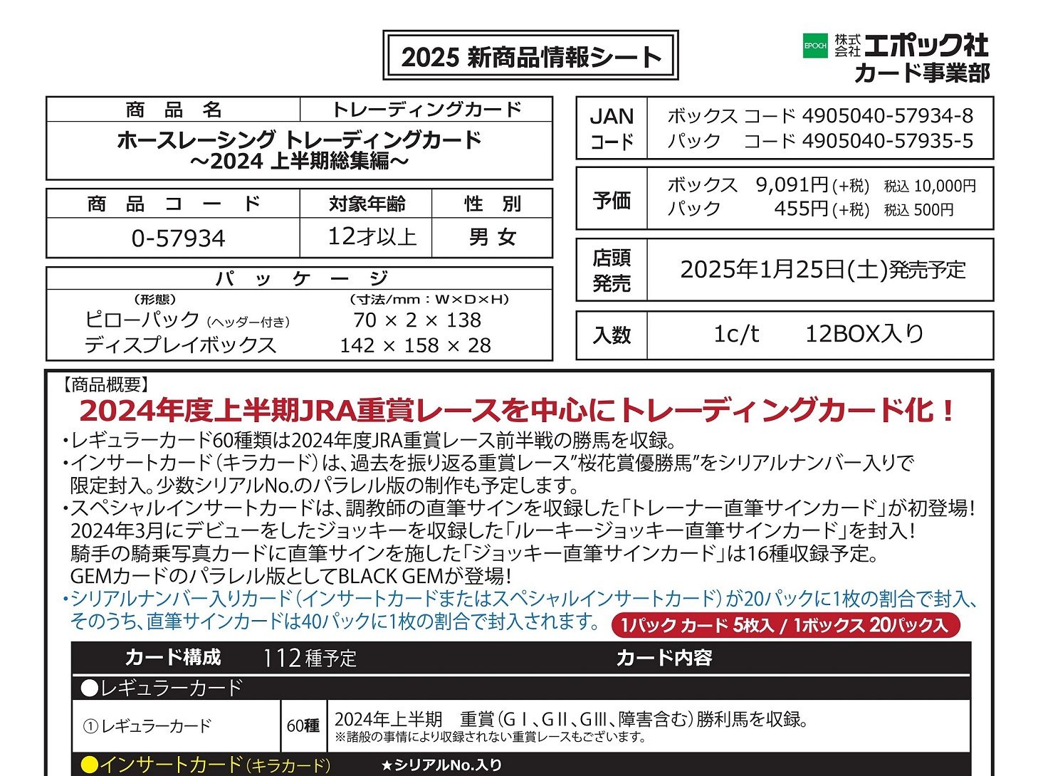 ホースレーシング トレーディングカード ～2024上半期総集編