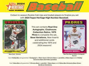 MLB 2024 TOPPS HERITAGE HIGH NUMBER BASEBALL VALUE BOX