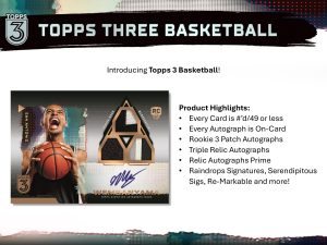 2023-24 TOPPS THREE BASKETBALL HOBBY