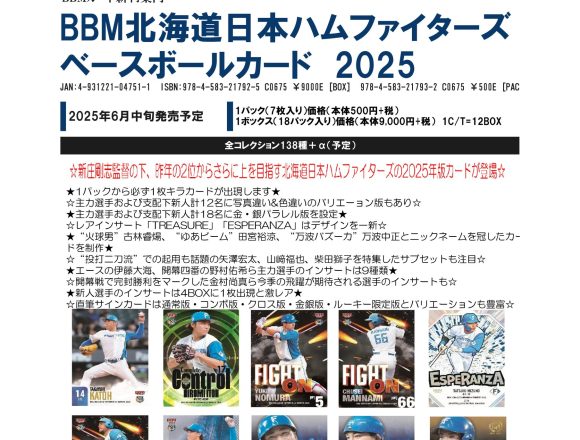 BBM 北海道日本ハムファイターズ ベースボールカード 2025