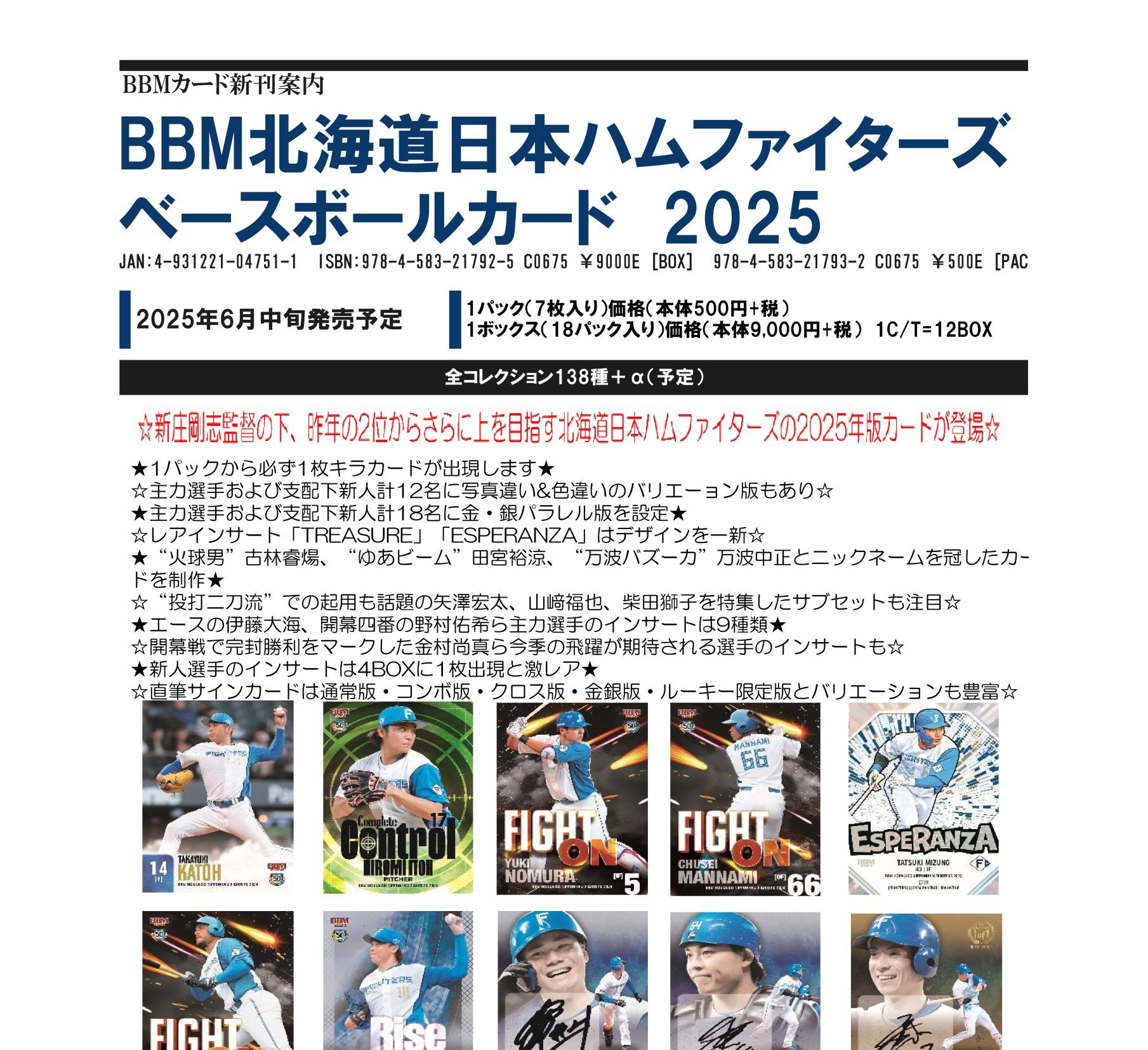 ⚾ BBM 北海道日本ハムファイターズ ベースボールカード 2025