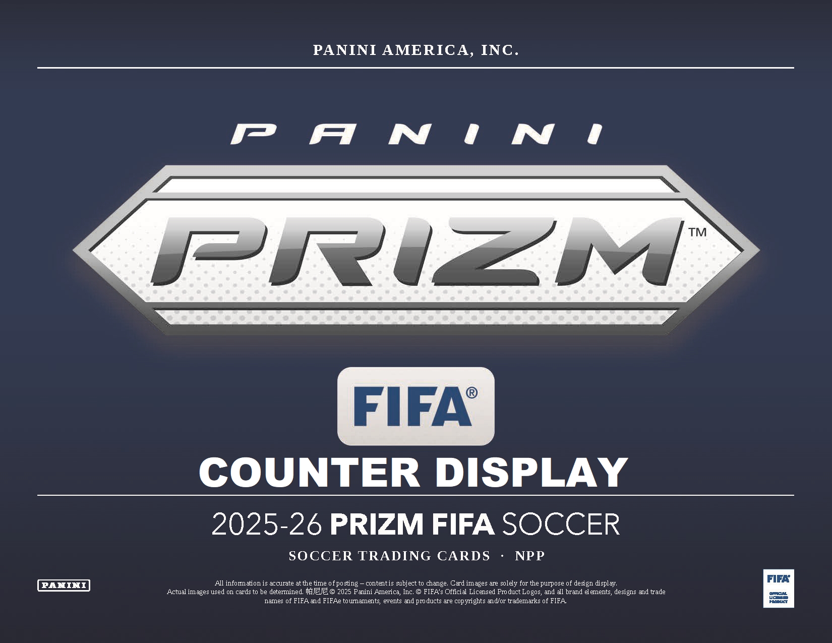 製品情報】2025 PANINI PRIZM FIFA SOCCER COUNTER DISPLAY