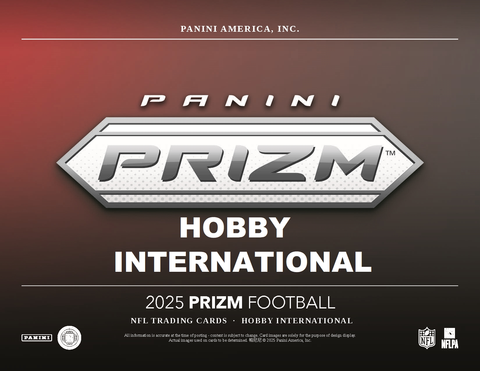 製品情報】NFL 2025 PANINI PRIZM FOOTBALL HOBBY INTERNATIONAL