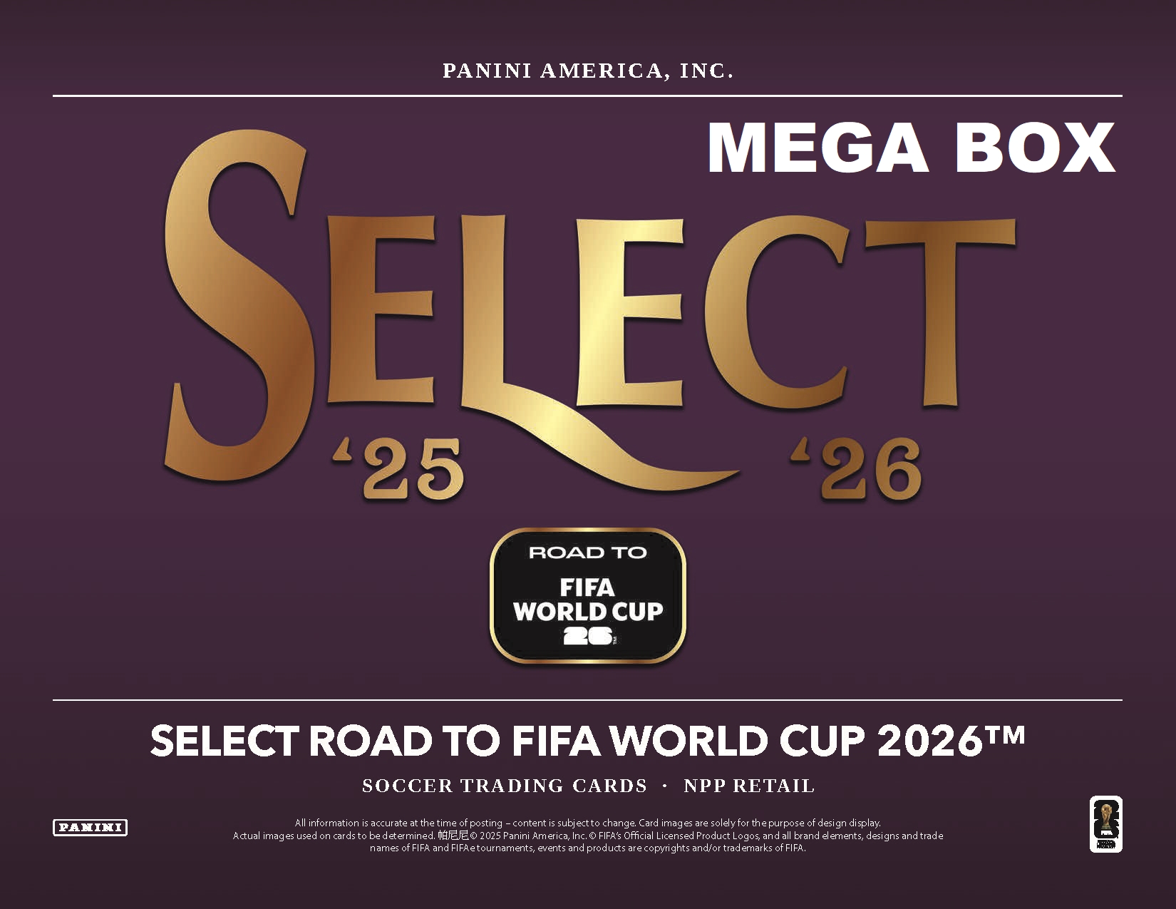製品情報】2025-26 PANINI SELECT ROAD TO FIFA WORLD CUP MEGA BOX