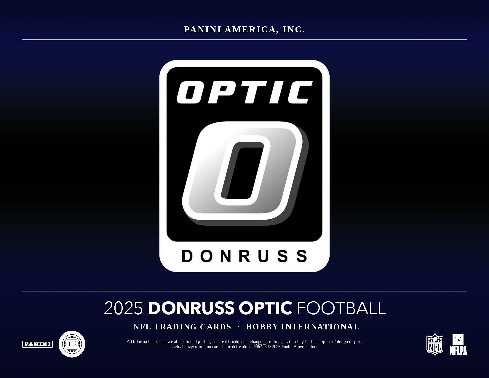 製品情報】NFL 2025 PANINI DONRUSS OPTIC HOBBY INTERNATIONAL