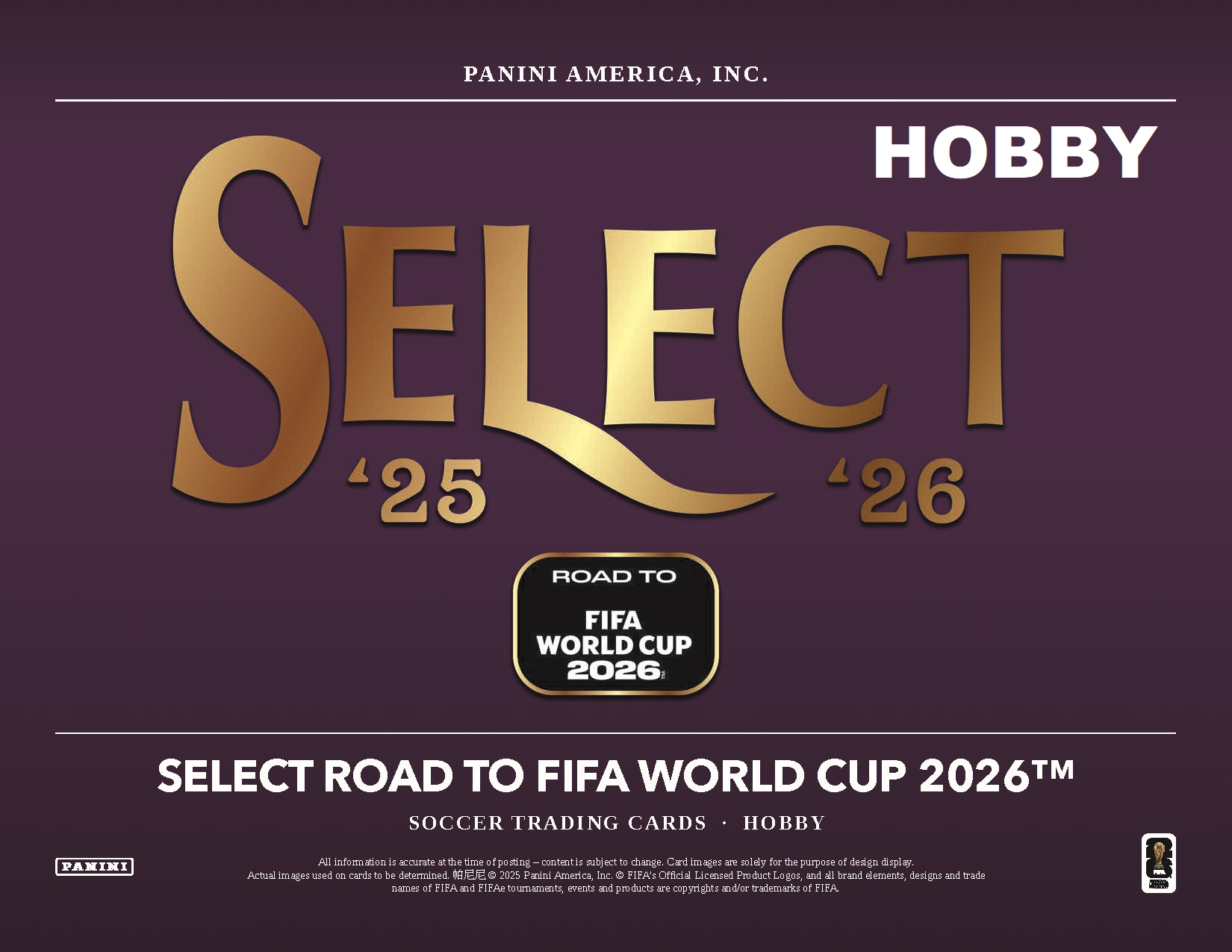 製品情報】2025-26 PANINI SELECT ROAD TO FIFA WORLD CUP HOBBY