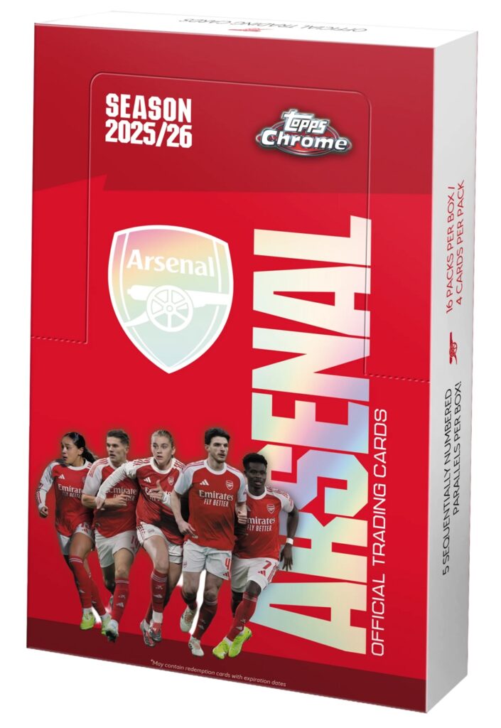 製品情報】2025-26 TOPPS CHROME ARSENAL FC HOBBY