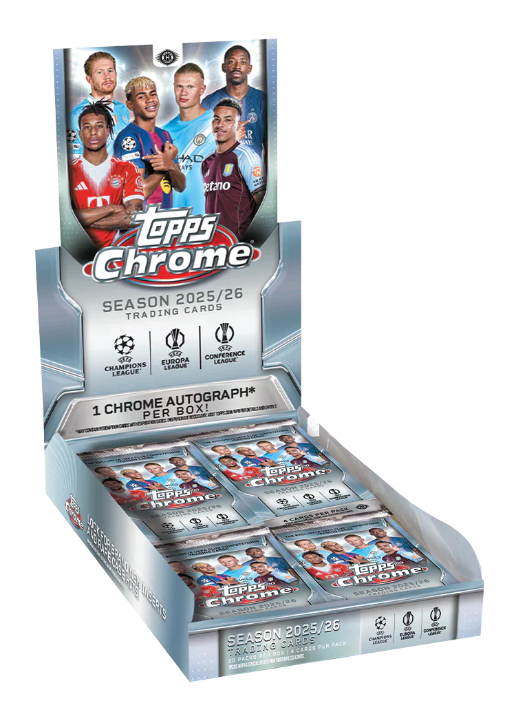 製品情報】2025-26 TOPPS CHROME UCC SOCCER HOBBY
