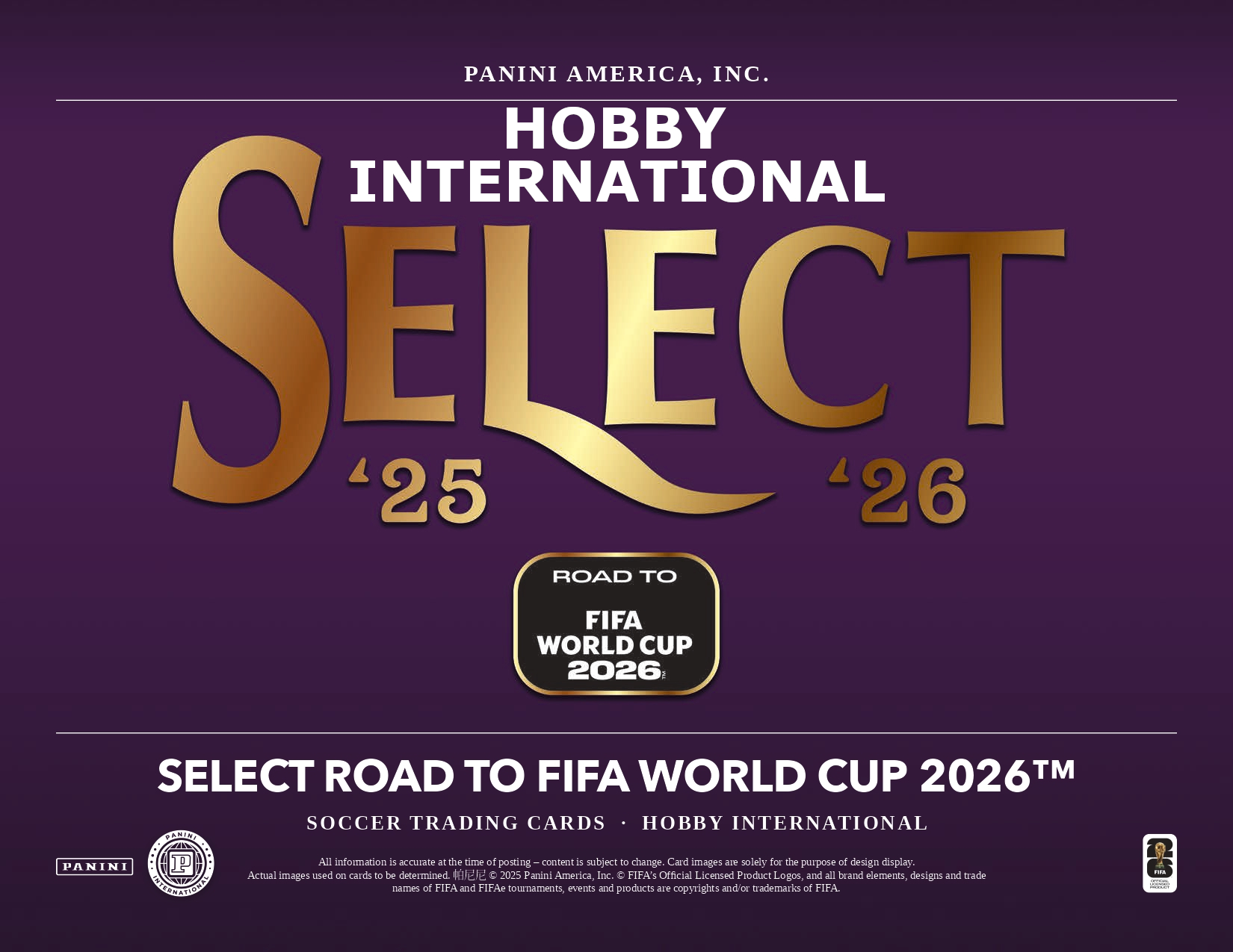 製品情報】2025-26 PANINI SELECT ROAD TO FIFA WORLD CUP HOBBY