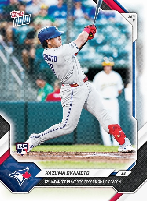 コラム】岡本和真が30本塁打到達で「Topps NOW」！ ルーキー30発トリオ